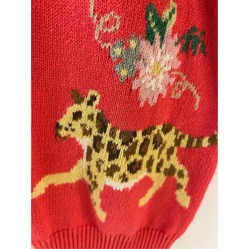 Susan Bristol Pink Animal Print sweater small button Cardigan rn#43189 Hong Kong - Picture 4 of 9